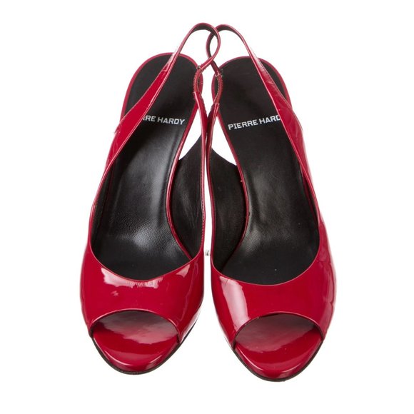 THRDUP- GORGEOUS! Pierre Hardy Red Slingback Kitten Heel Open Toe - Picture 3 of 5